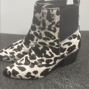 Stylish Black and White Ankle Boots